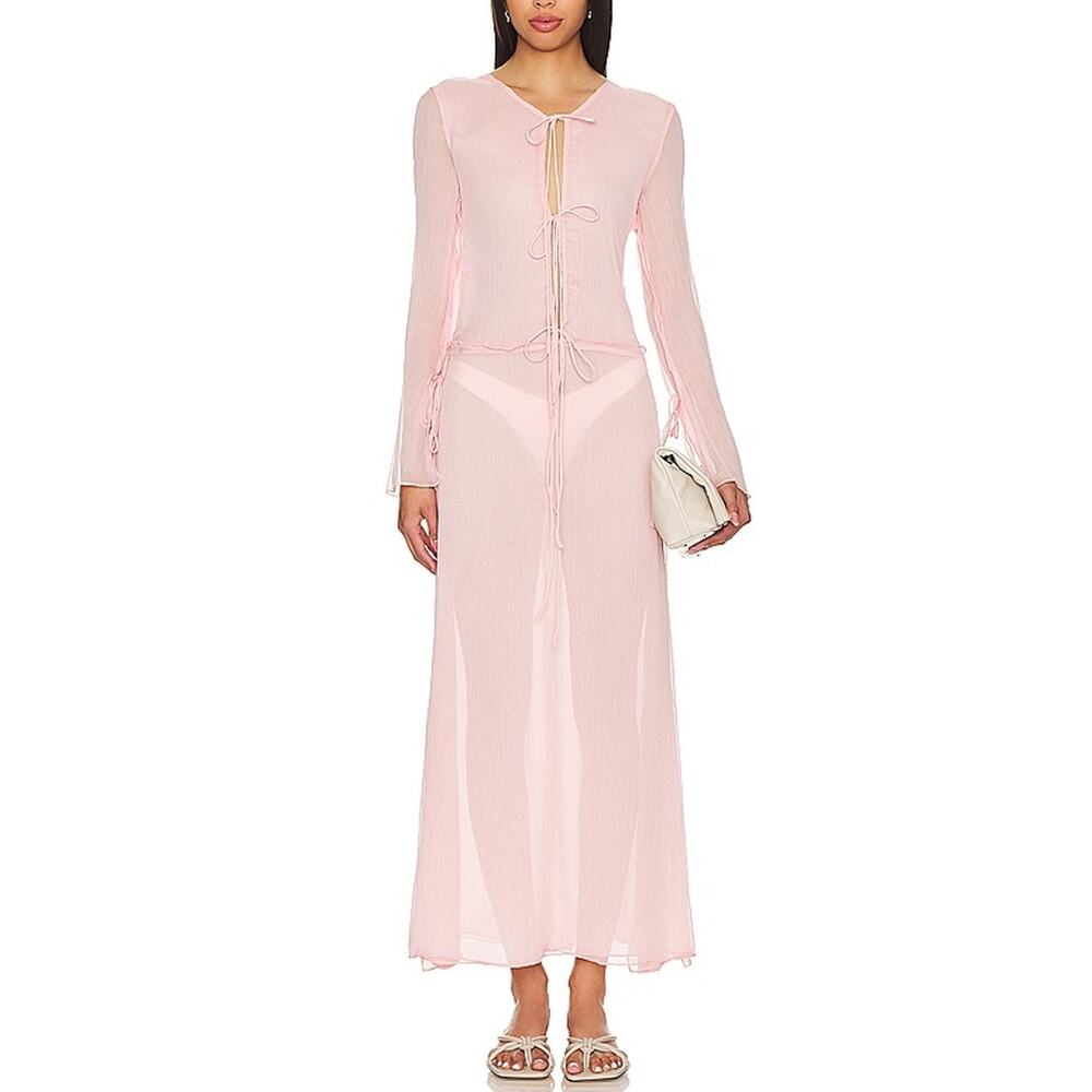 Bubish 'Charlotte' Pink Polyester Sheer Dress Size 4